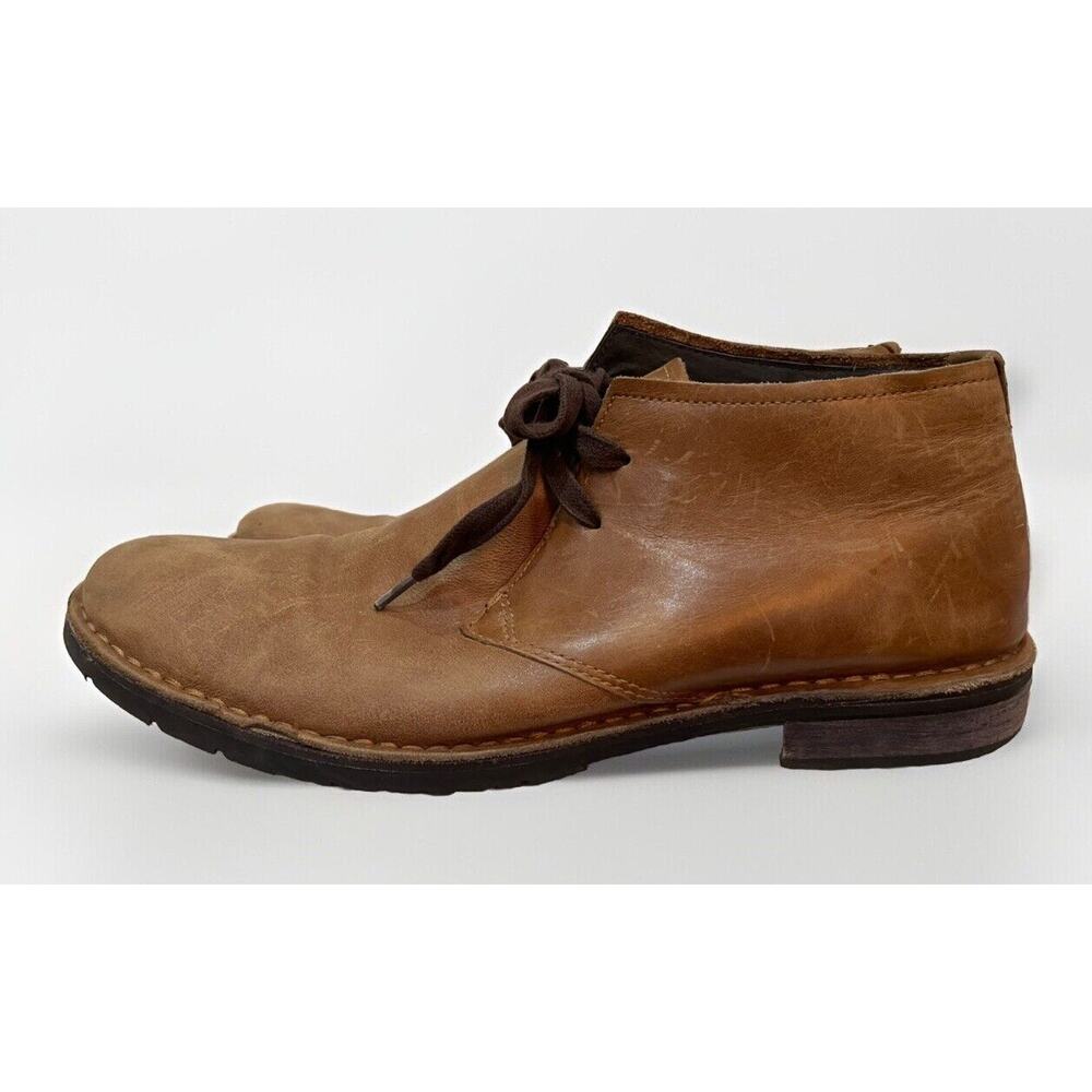 Mens John Varvatos Star USA Camel Leather Lace Up Chukka Ankle Boots-12M